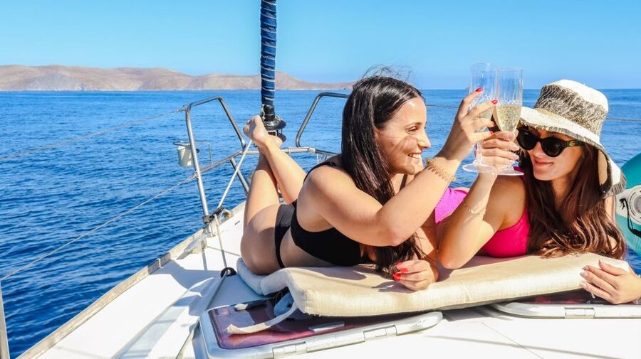 Heraklion: Dia Island Sailboat Cruise with Swimming and Meal - A proper Mediterranean meal on deck