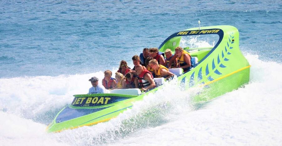 Hersonissos: Jet Boat Tour with Snorkeling - Leaving Hersonissos Port at full speed