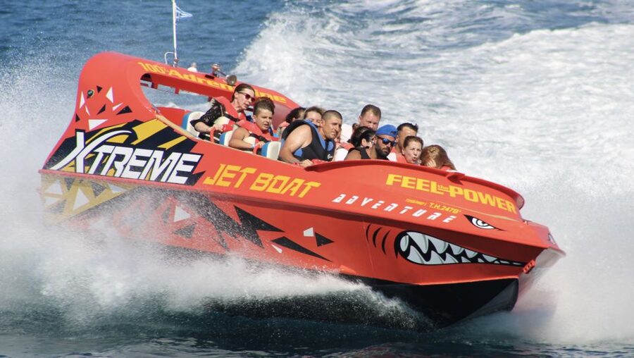 Hersonissos: Jet Boat Tour with Snorkeling - Saint George’s Bay brings the pace down