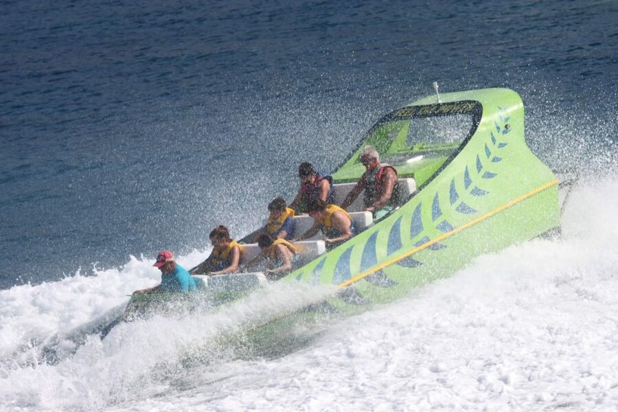 Hersonissos: Jet Boat Tour with Snorkeling - Returning to Hersonissos with the spray still flying