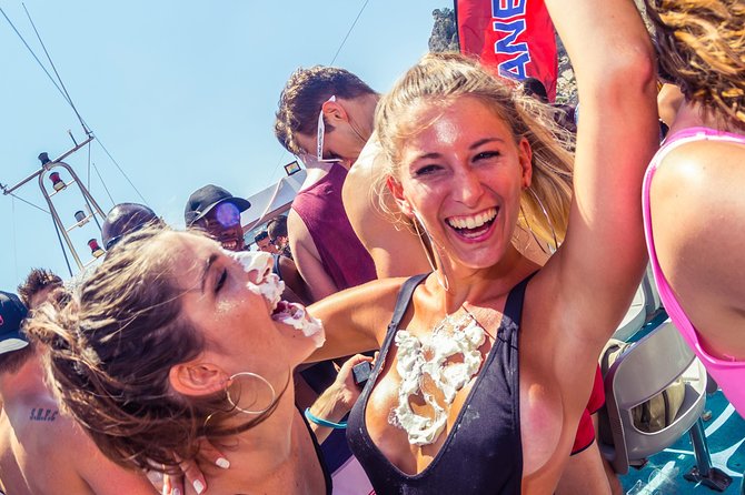Ibiza Ocean Club Boat Party with 3 Hours Premium Drinks and DJ - The Mediterranean swim stop and jumping board