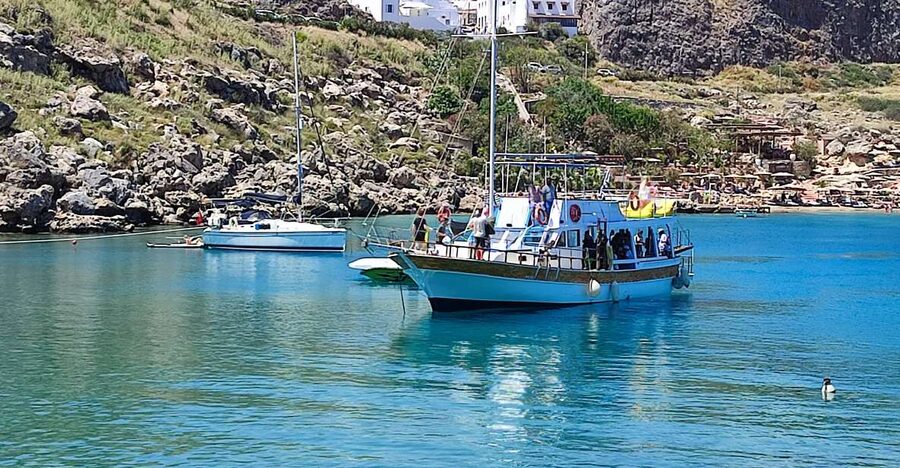 Lindos: Rhodes South-East Coast Cruise with Swim Stops - Charaki Bay and a change of scenery
