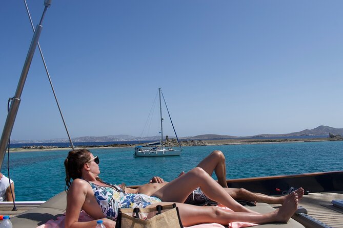 Mykonos Sail Cruise to Rhenia, Guided Tour of Delos, Lunch&Drinks - Swimming at Rhenia’s golden-sand cove