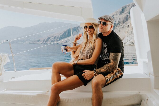 Panormo: Luxury Catamaran Cruise with Lunch & Open Bar - Cruising beside Crete’s rugged coast