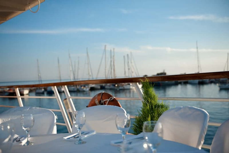 Paphos: Wave Dancer Fireworks, Buffet Dinner & Show Cruise - Boarding Wave Dancer I near Paphos Harbour