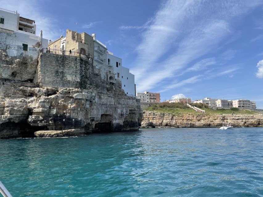 Polignano a Mare: Speedboat Cruise to Caves with Aperitif - Lama Monachile Beach From Offshore