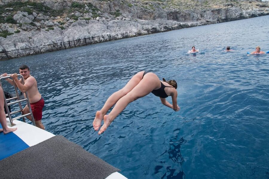 Rhodes: Lindos Cruise with 2 Swim Stops - Three hours in Lindos, with the Acropolis as the main event