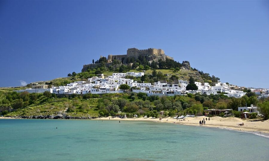 Rhodes: Lindos Cruise with 2 Swim Stops - Boat comfort, food, and sunbed strategy