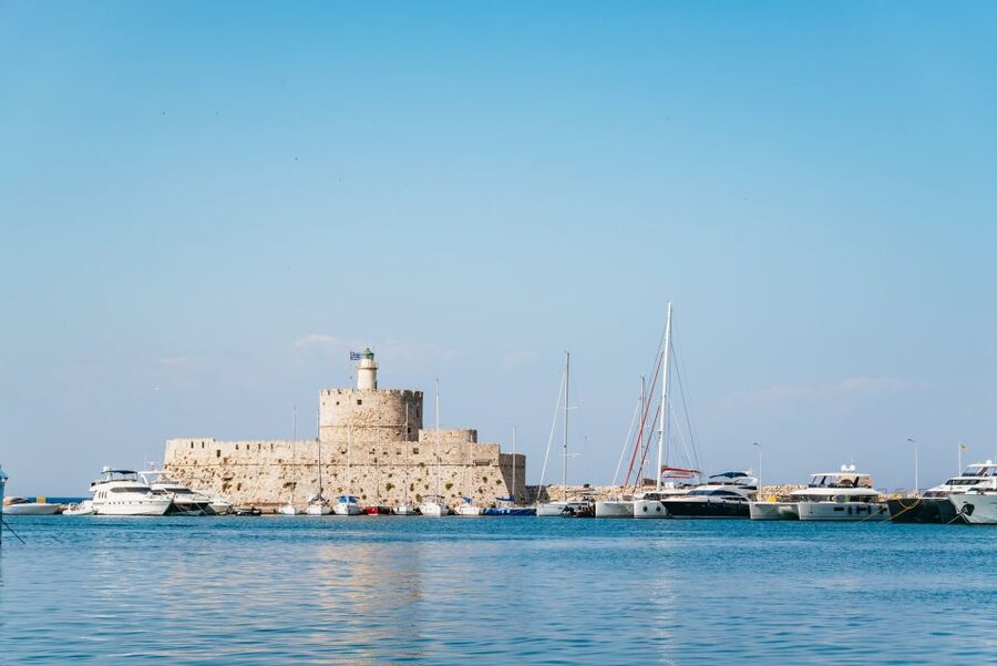 Rhodes: Sunset Catamaran Cruise with Dinner Buffet & Drinks - Sunset from the Aegean Sea