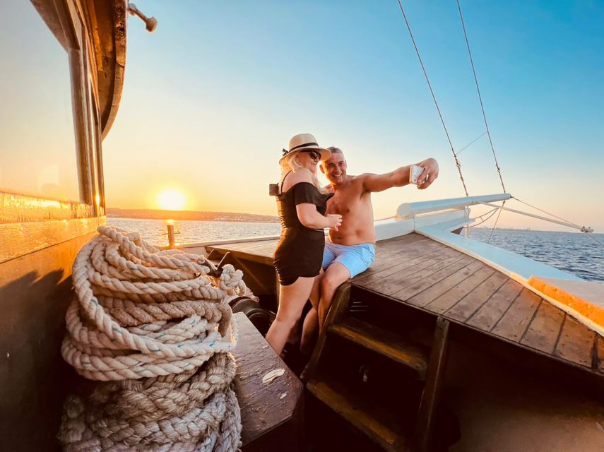 Rhodes: Sunset Cruise with Greek BBQ and Unlimited Drinks - The 45-minute sail toward Kallithea Springs