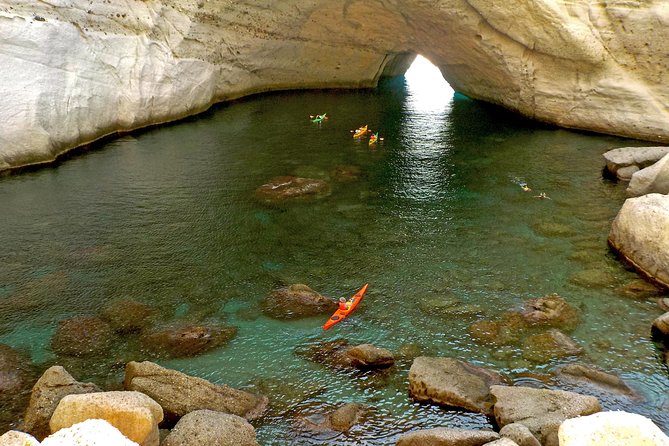 Round of Milos and Poliegos Sailing boat snorkelling cruise - Gerakas and the long lunch stop