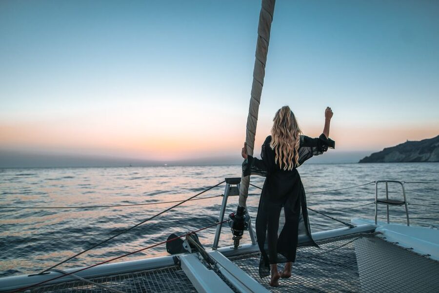 Santorini Catamaran Cruise with Swimming, Meal and Open Bar - Thirassia, lunch, and the best part of the day