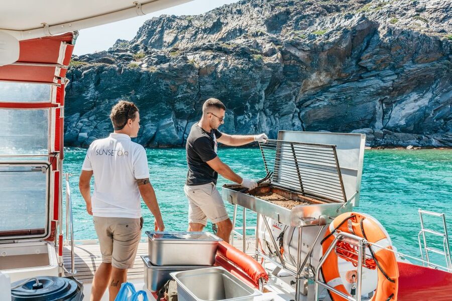 Santorini: Catamaran Tour with BBQ Dinner, Drinks, and Music - Crew service is a major part of the value