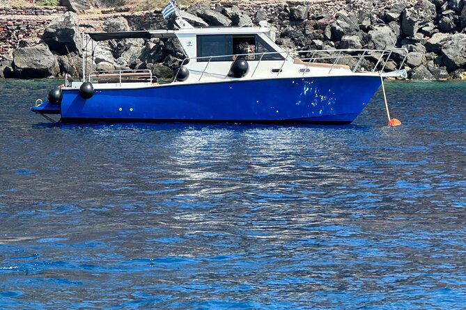 Santorini Fishing Private Cruise boat tour - BBQ, Snorkeling - Fishing Near the Volcano With Captain Makis