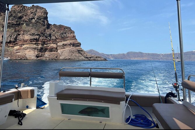 Santorini Fishing Private Cruise boat tour - BBQ, Snorkeling - Santorini From the Water