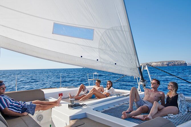 Santorini Platinum Catamaran Cruise with Meal, BBQ and Open Bar - What the small group changes