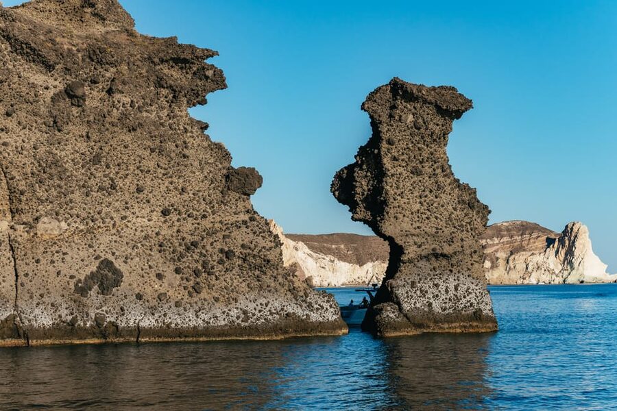 Santorini: Sailing Catamaran Cruise with BBQ and Drinks - Lighthouse, Indian Rocks, and the caldera