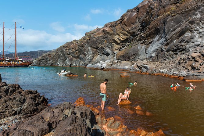 Santorini Volcano and Hot Springs Cruise Tour from Fira Old Port - Palea Kameni: a swim, not a spa visit