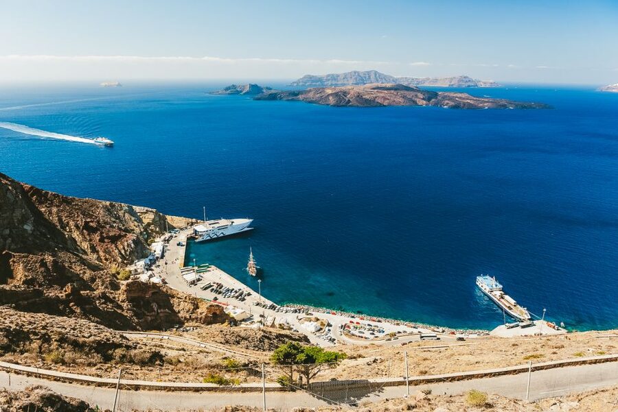 Santorini: Volcano and Hot Springs Sunset Dinner Cruise - Nea Kameni: Santorini’s volcanic heart