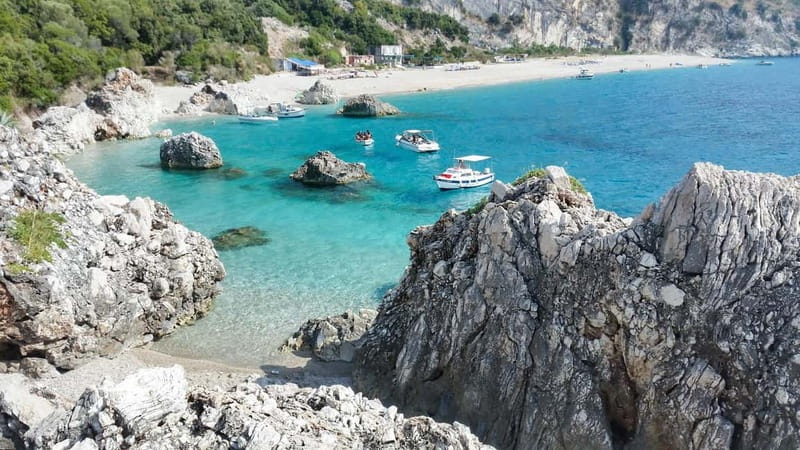 Sarandë: Boat Tour at Kroreza & Hidden Caves with Snorkeling - Plazhi i Ushtarit brings the first proper swim
