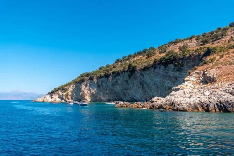 Sarandë: Boat Tour at Kroreza & Hidden Caves with Snorkeling - Qefal offers another short water stop