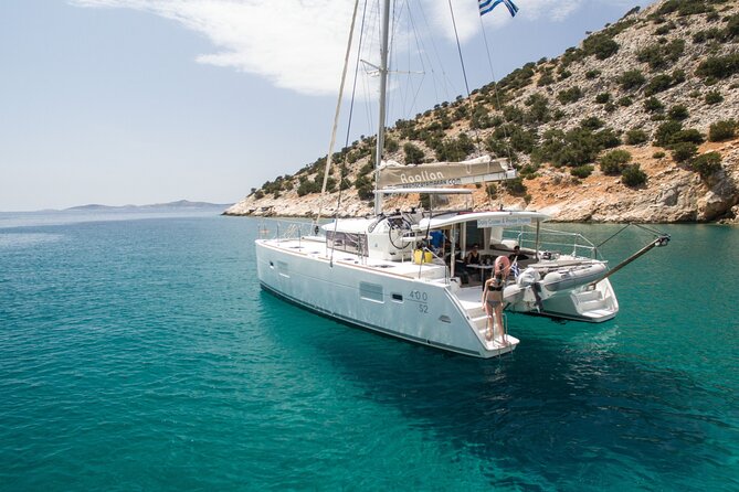 Shared Catamaran All inclusive-Day Cruise to Naxos or Paros - Swimming and snorkeling at three coastal stops