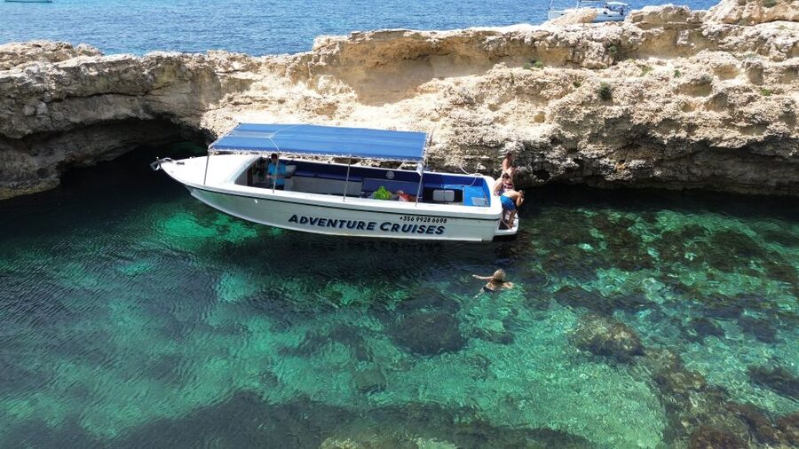 Sliema: Boat Trip to Comino Blue Lagoon, Gozo, and Caves - Ħalfa Rock in Gozo: a quieter water stop