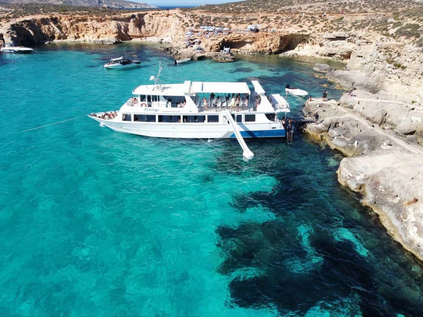 Sliema: Cruise to Comino, Crystal Lagoon, and Blue Lagoon - Santa Maria Caves on the return