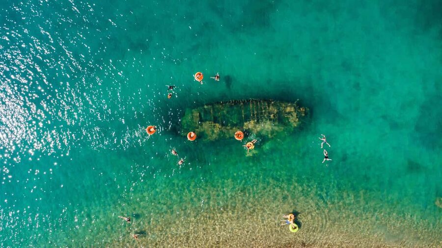 Split: Blue Lagoon 3 Islands All-Inclusive Cruise with Lunch - Čiovo brings the first swim and the shipwreck