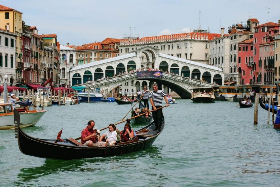 Venice: Private Gondola Cruise for up to 5 Passengers - The Grand Canal from a lower seat