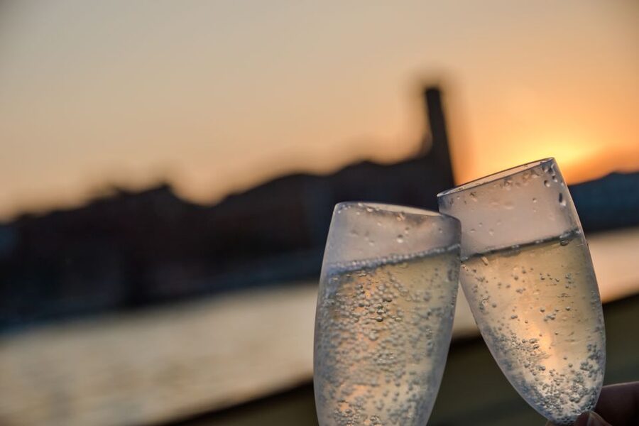 Venice: Sunset Cruise by Typical Venetian Boat - Red, Orange, and Amber Over Venice