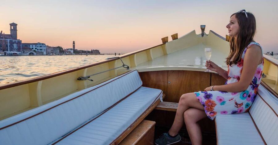 Venice: Sunset Cruise by Typical Venetian Boat - St. Andrea, Vignole, and the Lido
