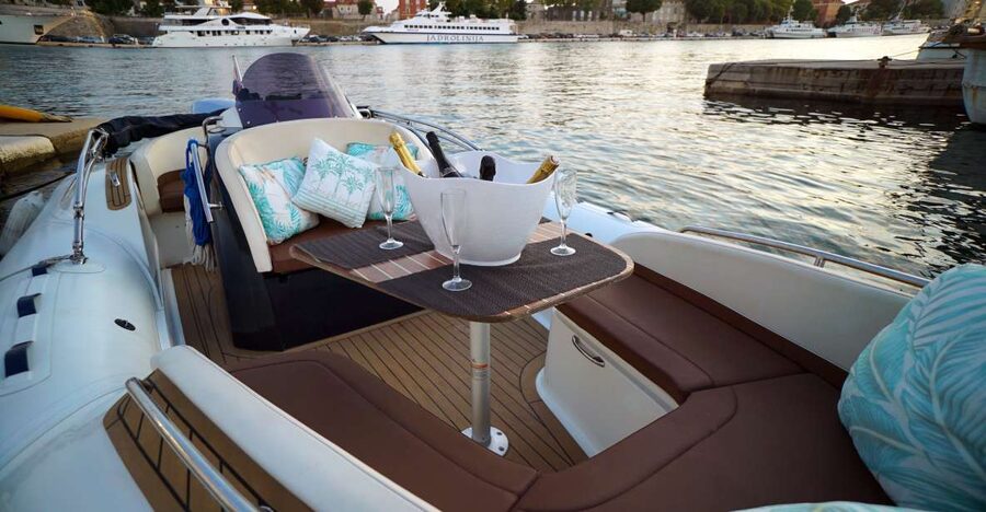 Zadar: Sunset and Night Cruise with Unlimited Sparkling Wine - Leaving Marina Tankerkomerc at sunset