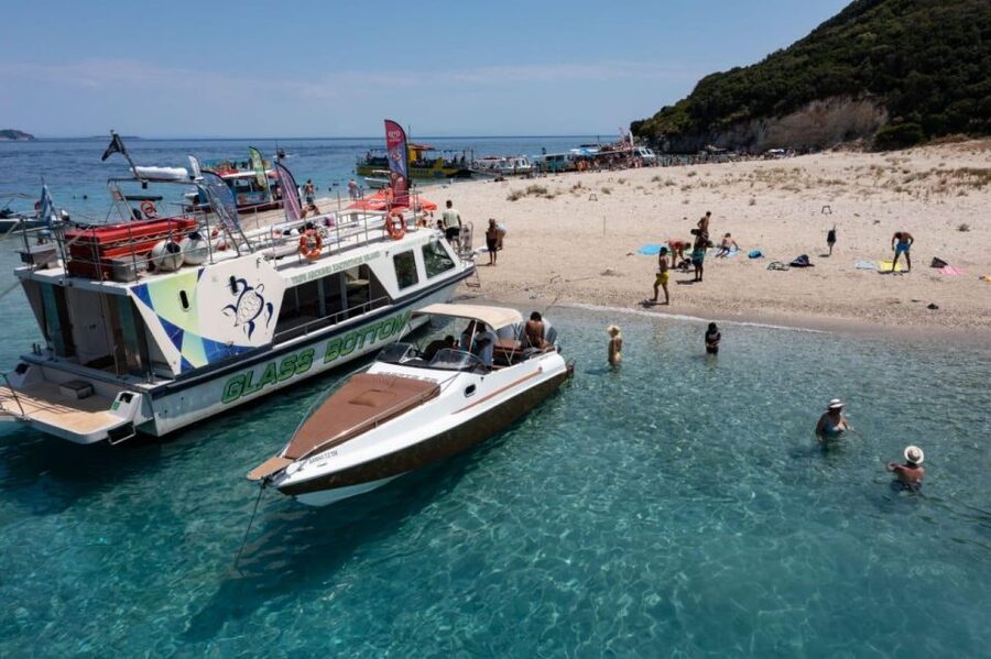 Zakynthos: Turtle Island & Keri Caves Glass-Bottom Boat Tour - A brief look at Cameo Island and Laganas Bay